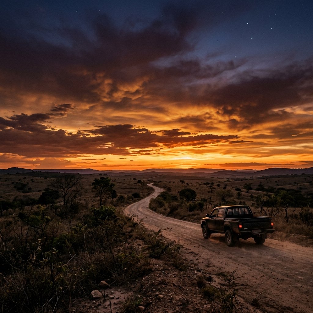 Sertanejo ao pôr do sol